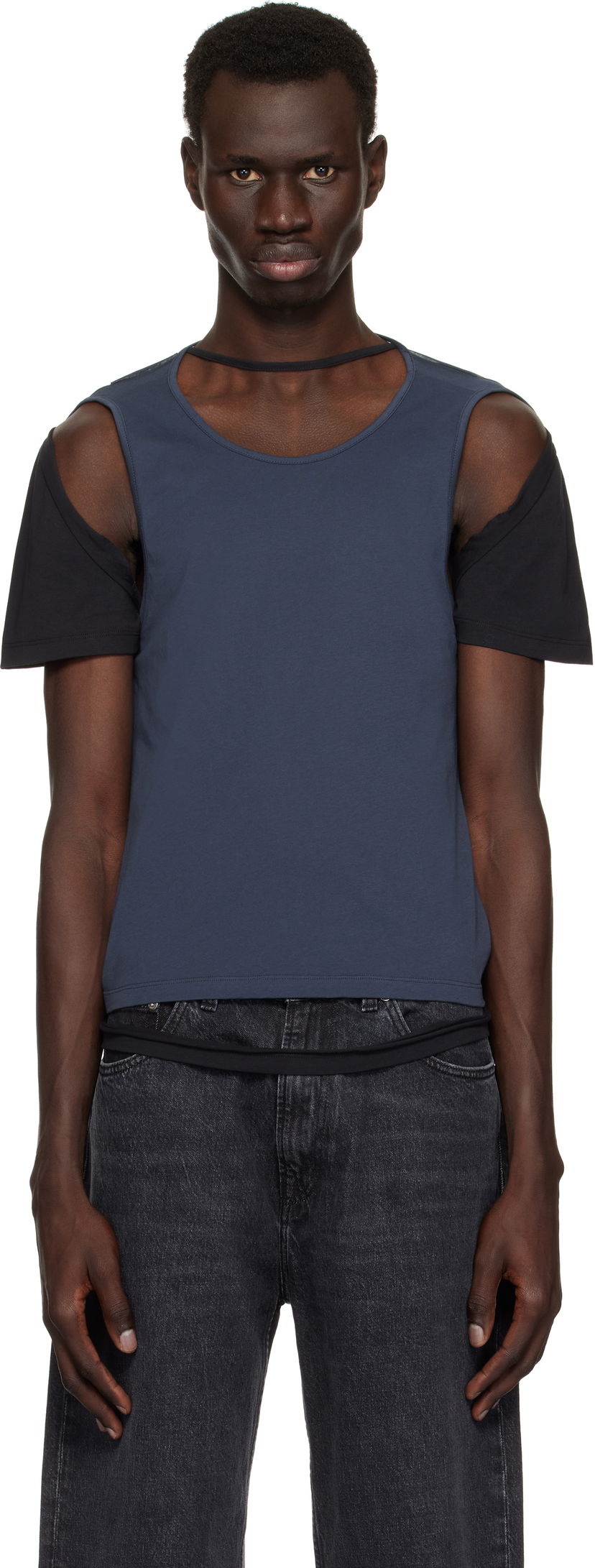 Tankkitoppi Eckhaus Latta Eckhaus Latta Navy Hugging T-Shirt Sininen | 1203-EL-PS25-B - BLACKBERRY