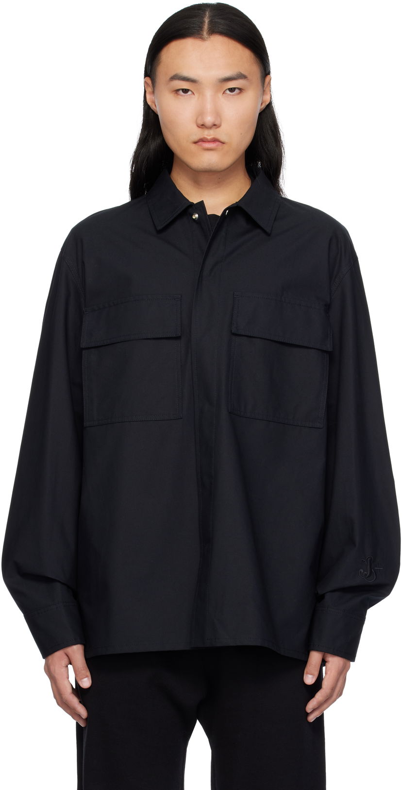 Paita Jil Sander Embroidered-Logo Sininen | J47DL0137_J45039