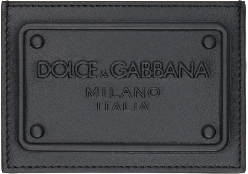Lompakko Dolce & Gabbana Black Embossed Card Holder Musta | BP3239AG218