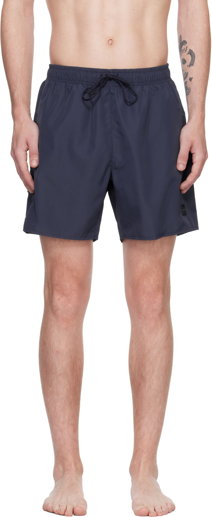 Uimapuvut BOSS Swim Shorts With Flap Pockets Tummansininen | 50534319