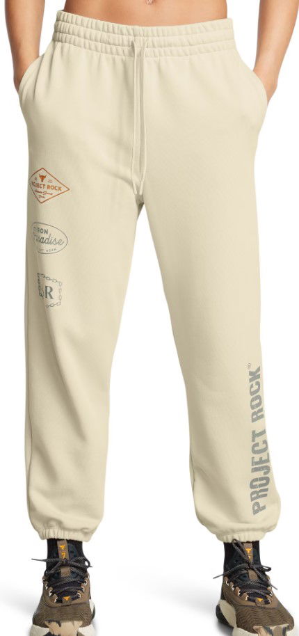 Verryttelyhousut Under Armour Project Rock Heavyweight Pants Beige | 1386445-273