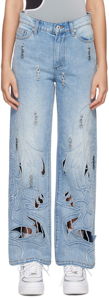 Jeans Feng Chen Wang Feng Chen Wang Phoenix Cutout Jeans Sininen | FUS15TR13, 0
