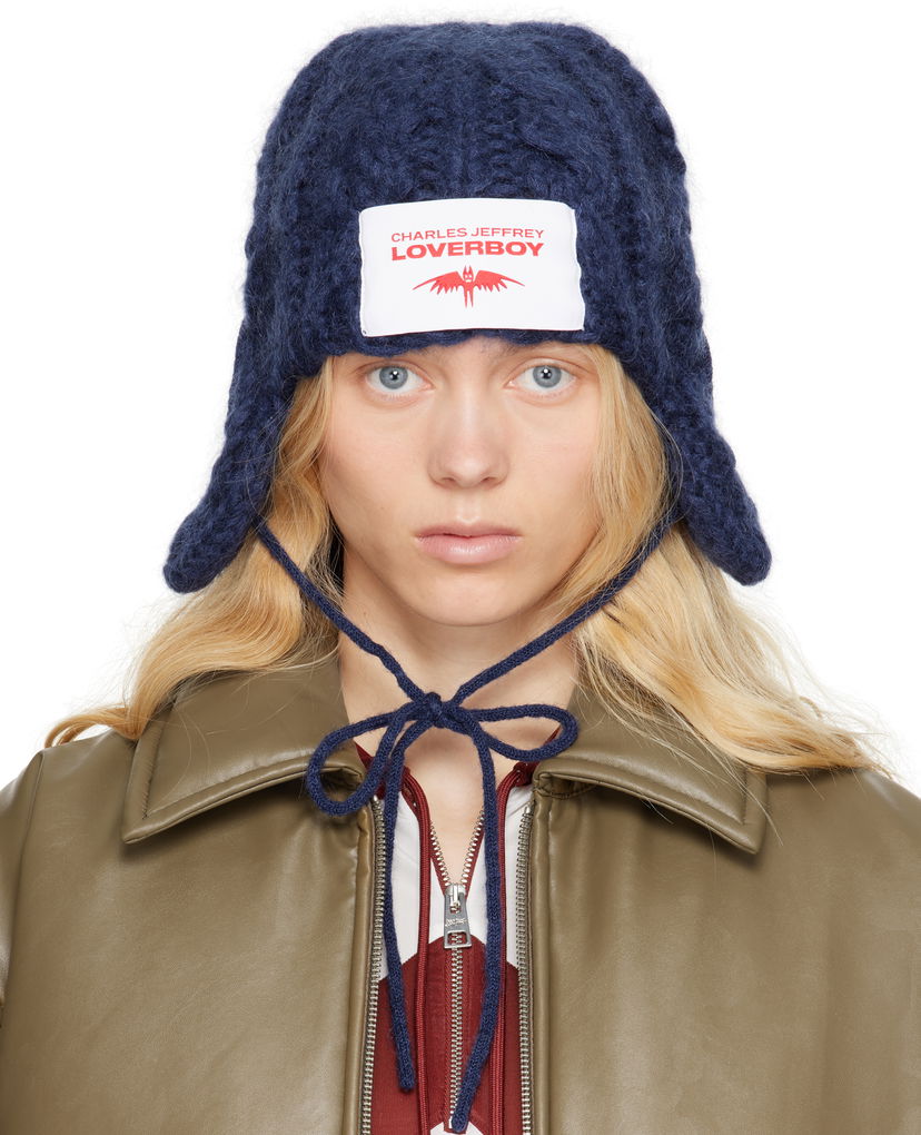 Pipo Charles Jeffrey Loverboy Charles Jeffrey LOVERBOY Chunky Aviator Beanie Tummansininen | 54130202