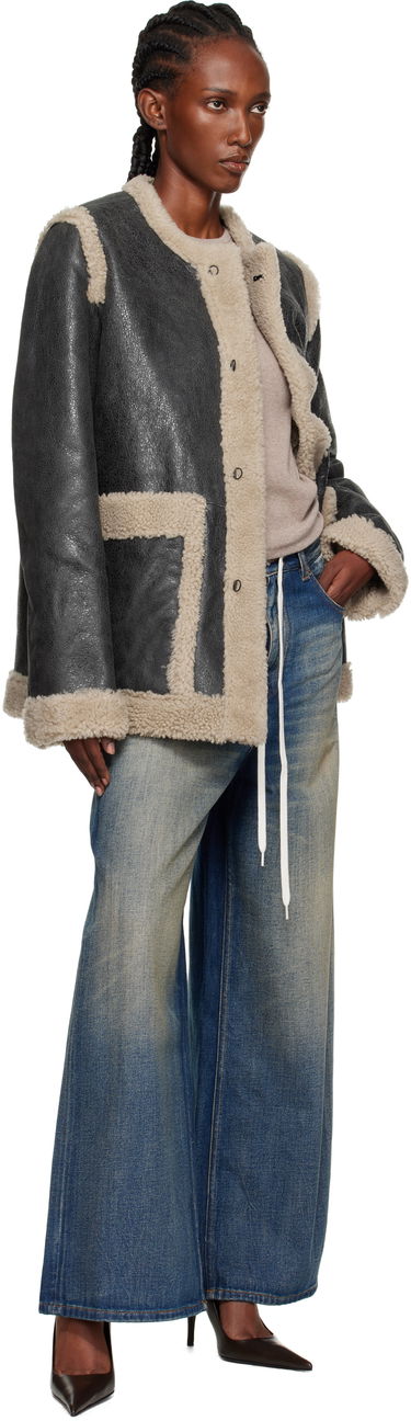 Takki Maison Margiela MM6 Maison Margiela Sports Shearling Jacket Musta | S52AM0330 M07010, 4