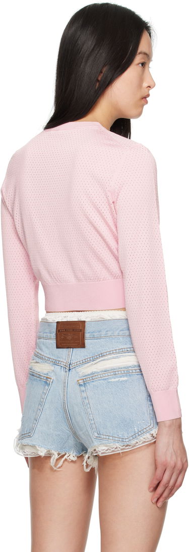 Villapaita Alexander Wang alexanderwang.t Cropped Athletic Mesh Cardigan Vaaleanpunainen | 4KC2253016, 2