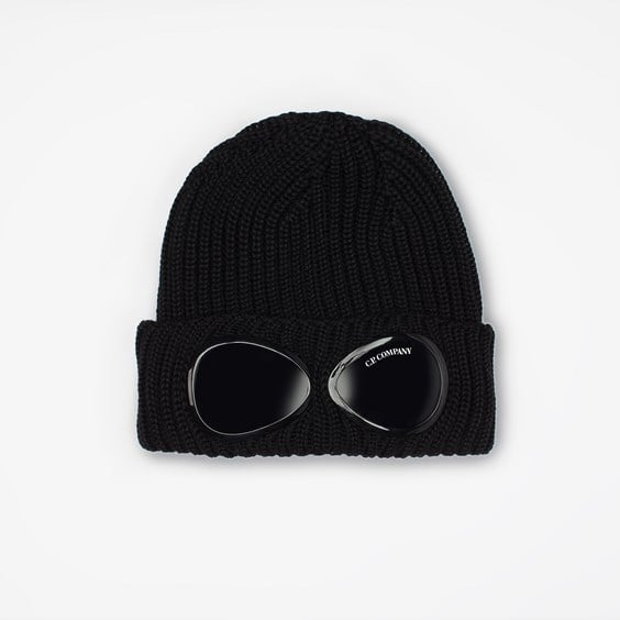 Pipo C.P. Company Merino Wool Goggle Beanie Musta | 15CMAC122A-999, 0