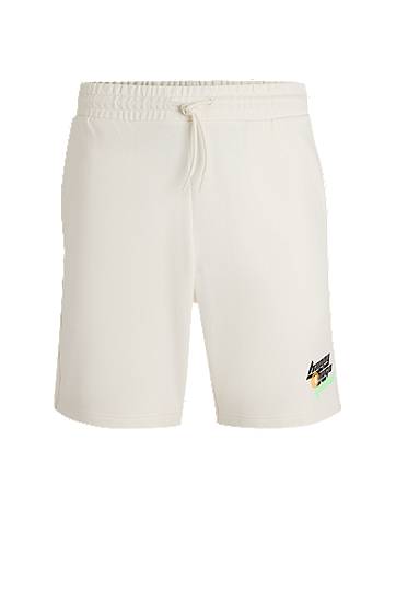 Shortsit BOSS Happy HUGO Cotton Terry Shorts Valkoinen | 50536107
