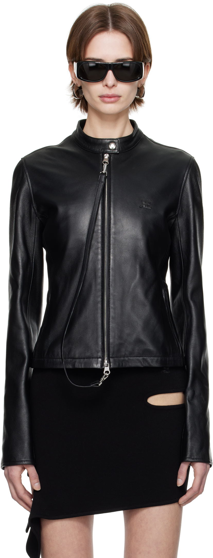 Takki Courrèges Courrèges City Leather Jacket Musta | 125LBL257CV0005