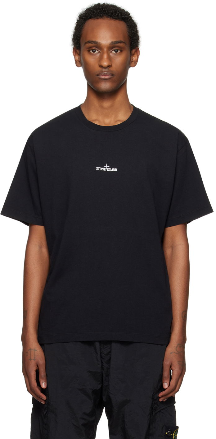T-paita Stone Island Stamp Two T-Shirt Musta | 80152RC89
