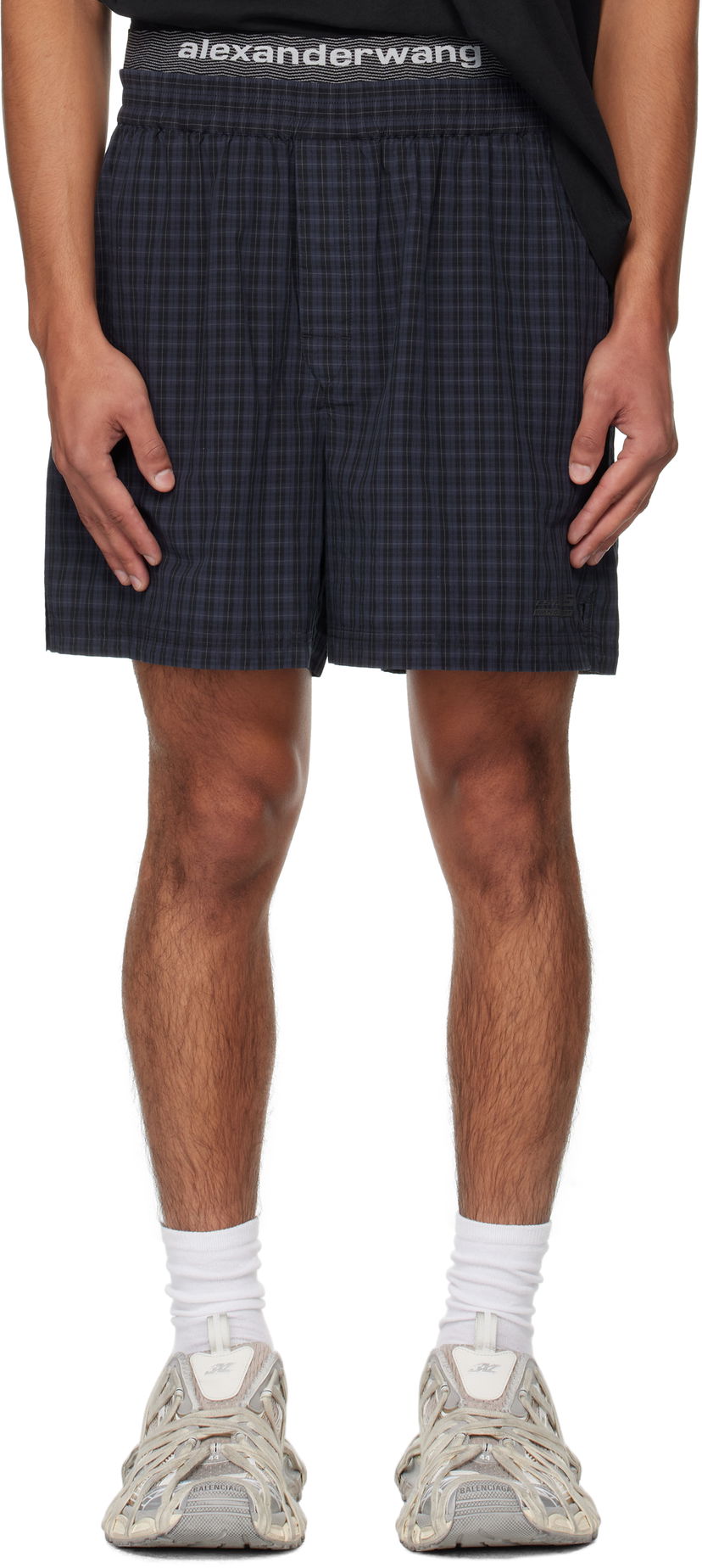 Shortsit Alexander Wang Alexander Wang Graphic Shorts Tummansininen | 6WC3254099