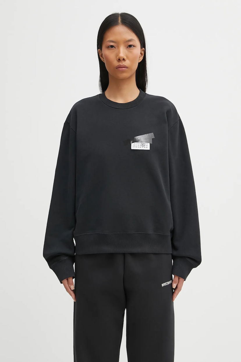 Huppari Maison Margiela Printed Cotton Sweatshirt Musta | S62GU0143.M25024.899