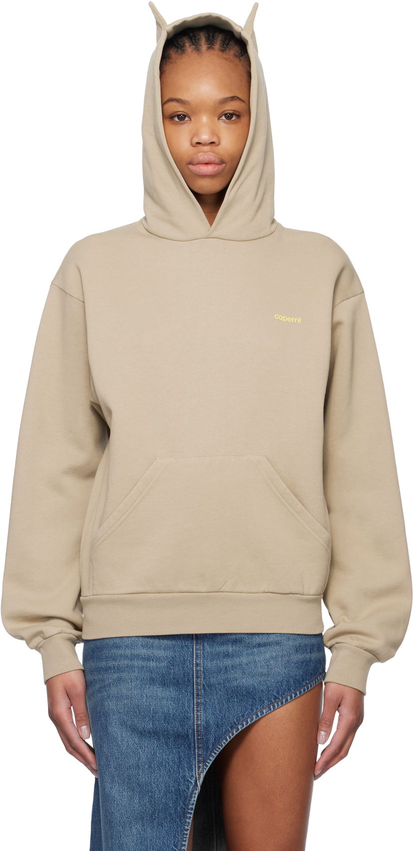 Huppari Coperni Coperni Horn Hoodie Beige | COPJS15BISF5010