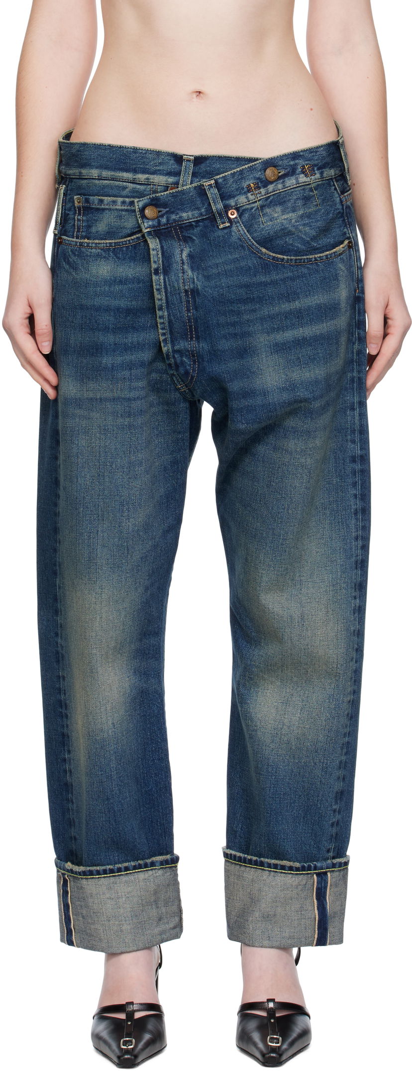 Jeans R13 R13 Cuffed Crossover Jeans Sininen | R13WD193-D341A