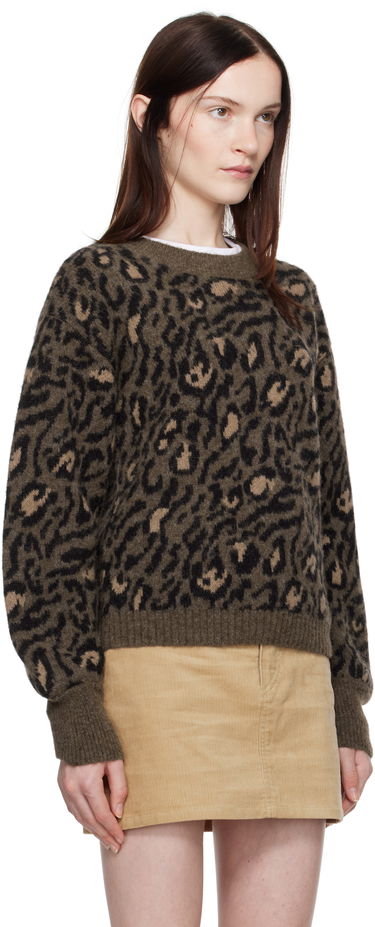 Villapaita A.P.C. Leopard Print Crewneck Knit Sweater Vihreä | WPAAO-F23337, 1