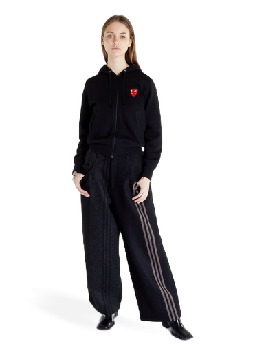 Huppari Comme des Garçons Double Heart Zip Hoodie Musta | AZT293 black