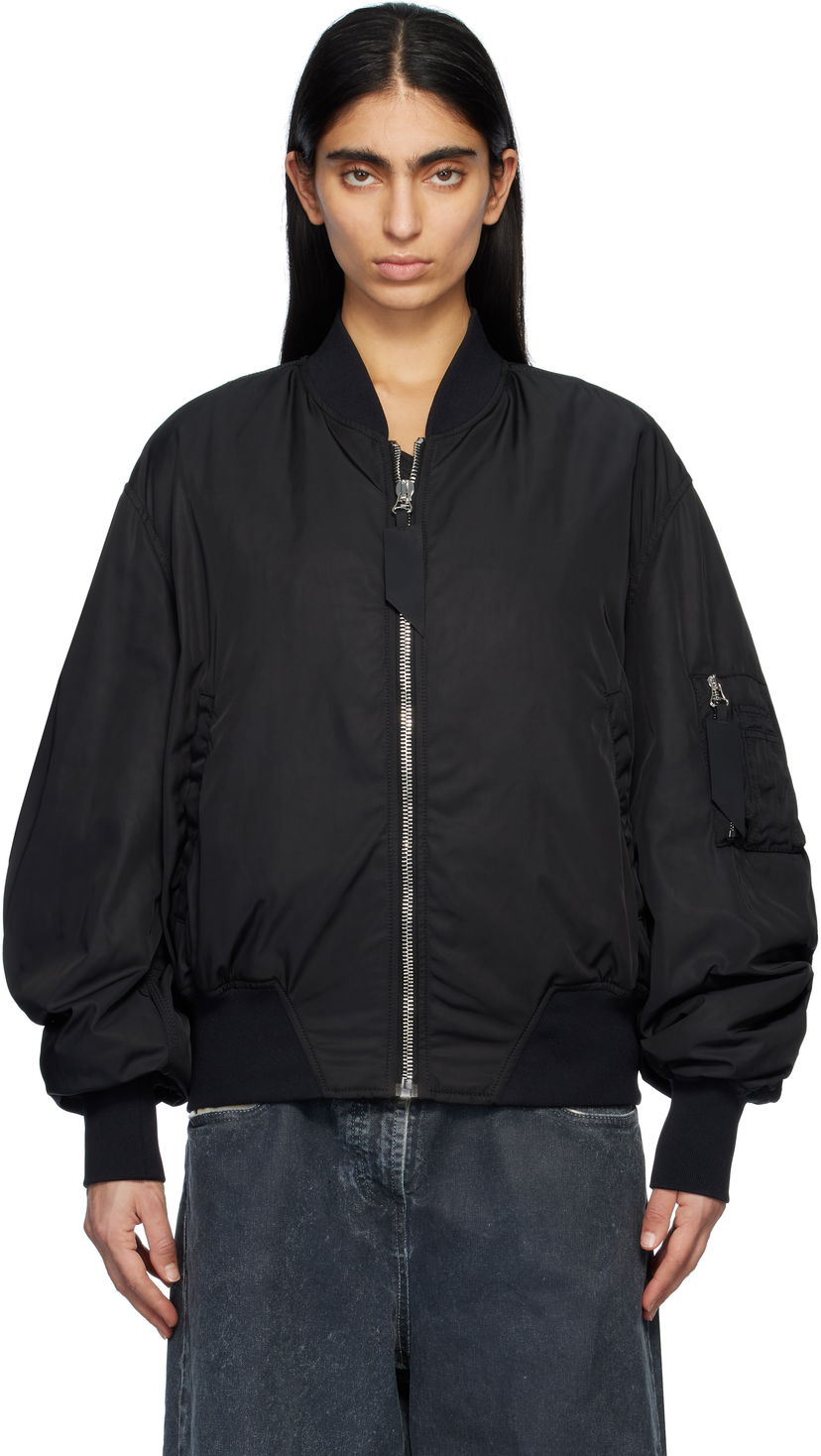 Bomber-takki The Attico Attico Anja Bomber Jacket Musta | 250WCB00070 PLL001AA