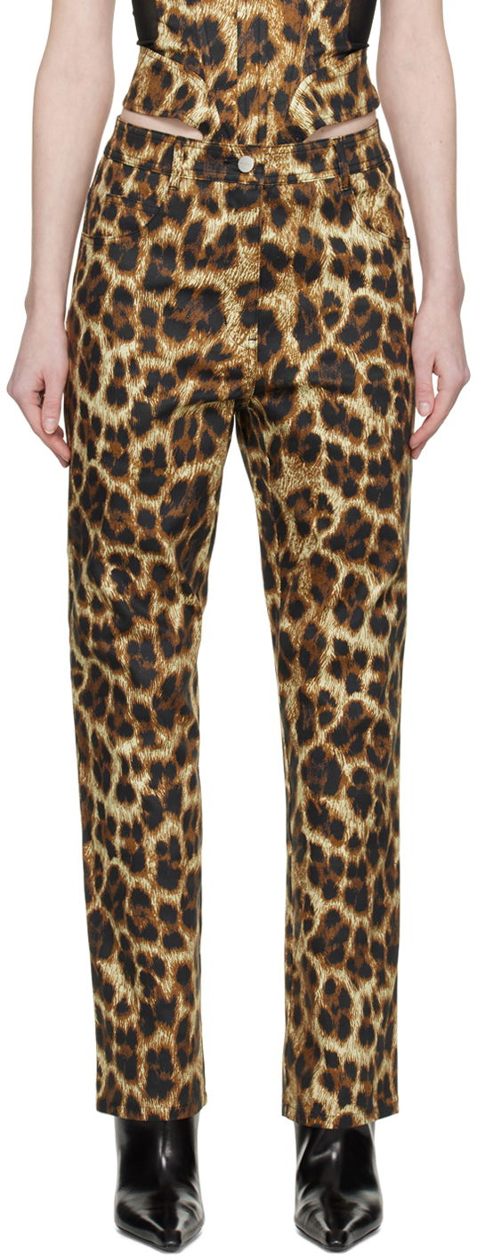 Jeans Miaou Miaou Junior Leopard Print Trousers Ruskea | 1010SCNIK
