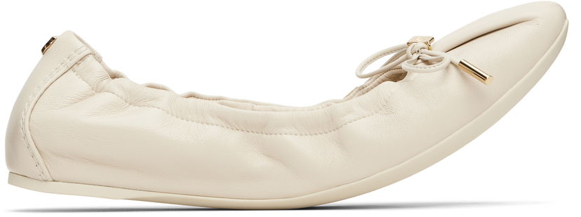 Kengänhoito FERRAGAMO Salvatore Ferragamo Elasticated Ballerina Flats Beige | 779657