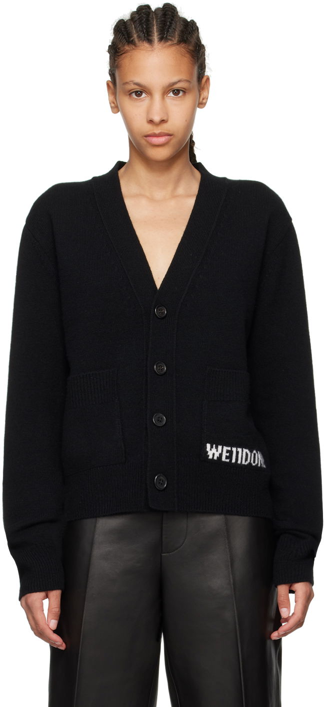 Villapaita We11done We11done Patch Pocket Cardigan Musta | WD-KC3-23-621-U-BK