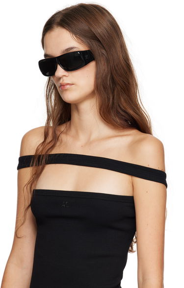 Aurinkolasit Courrèges Rectangular Sunglasses Musta | 224ALU013AC0006, 3