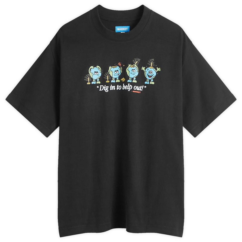 T-paita MARKET Dig In Graphic Print Musta | 399001935-BLK