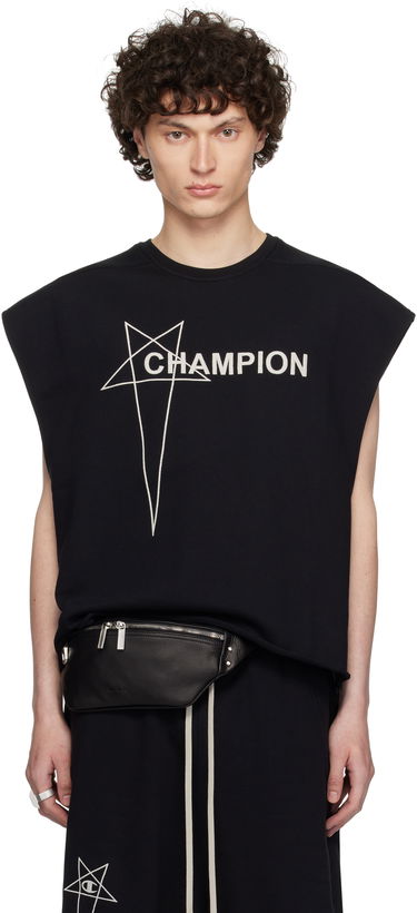 Tankkitoppi Rick Owens Rick Owens Champion Edition Micro Tatlin Sleeveless T-Shirt Musta | CM01E1666 CHFE FELPA, 0