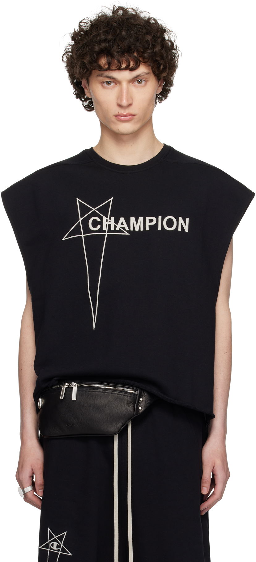 Tankkitoppi Rick Owens Rick Owens Champion Edition Micro Tatlin Sleeveless T-Shirt Musta | CM01E1666 CHFE FELPA