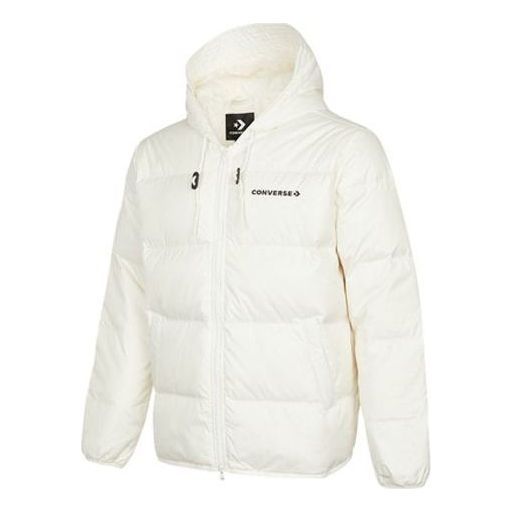 Puffer takki Converse Hooded Down Jacket Valkoinen | 10021981-A03