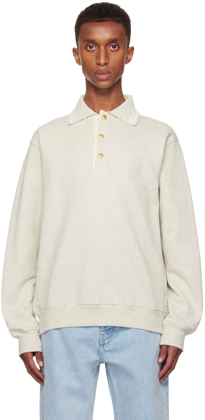 Villapaita Drôle de Monsieur Drôle De Monsieur 'Le Polo Drôle' Sweatshirt Harmaa | PERM-PL132-CO127-GY