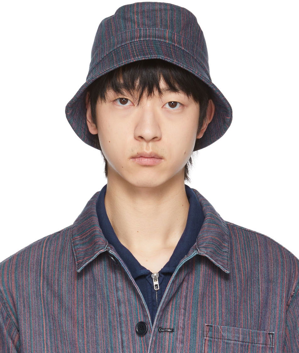 Hattu YMC YMC Upcycled Stripe Denim Bucket Hat Monivärinen | PHSAF, 0
