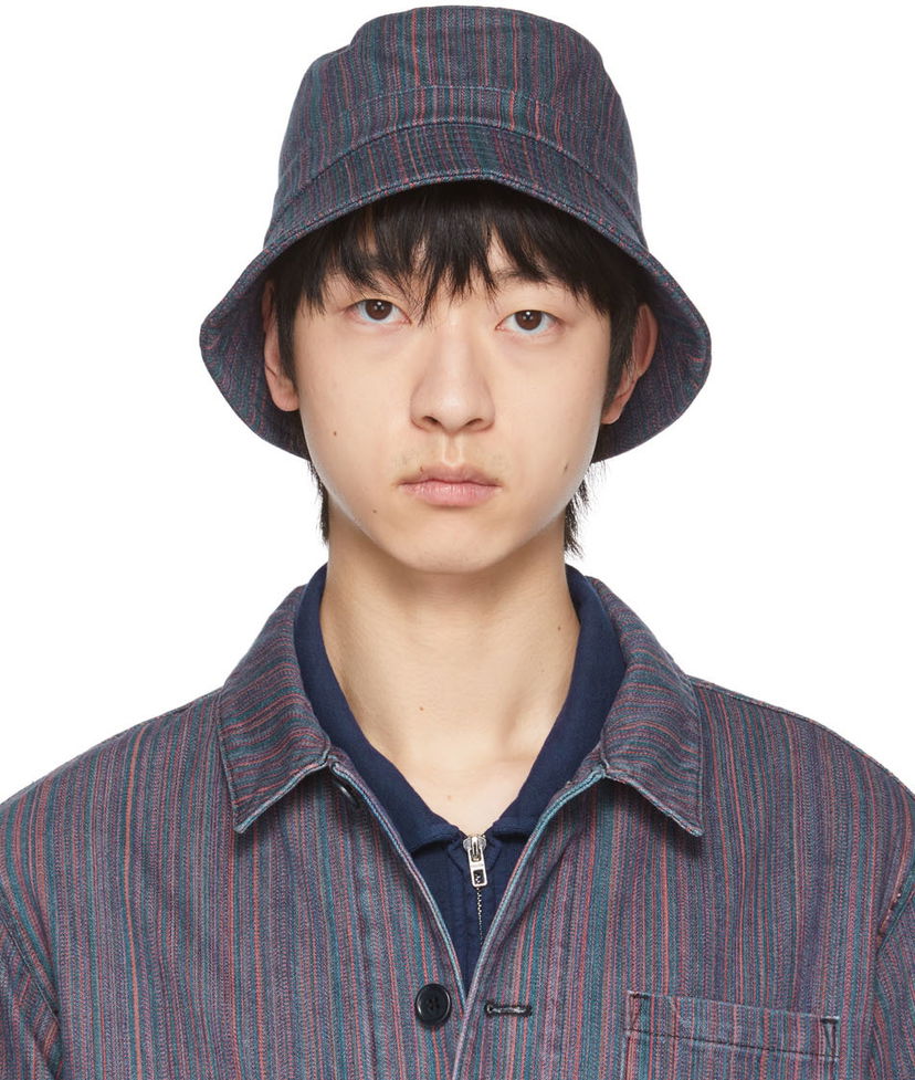 Hattu YMC YMC Upcycled Stripe Denim Bucket Hat Monivärinen | PHSAF