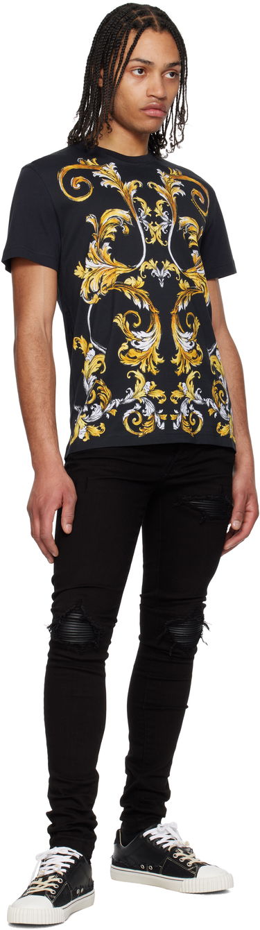T-paita Versace Versace Jeans Couture Barocco Outline T-Shirt Musta | E78GAH6SB_EJS461, 3
