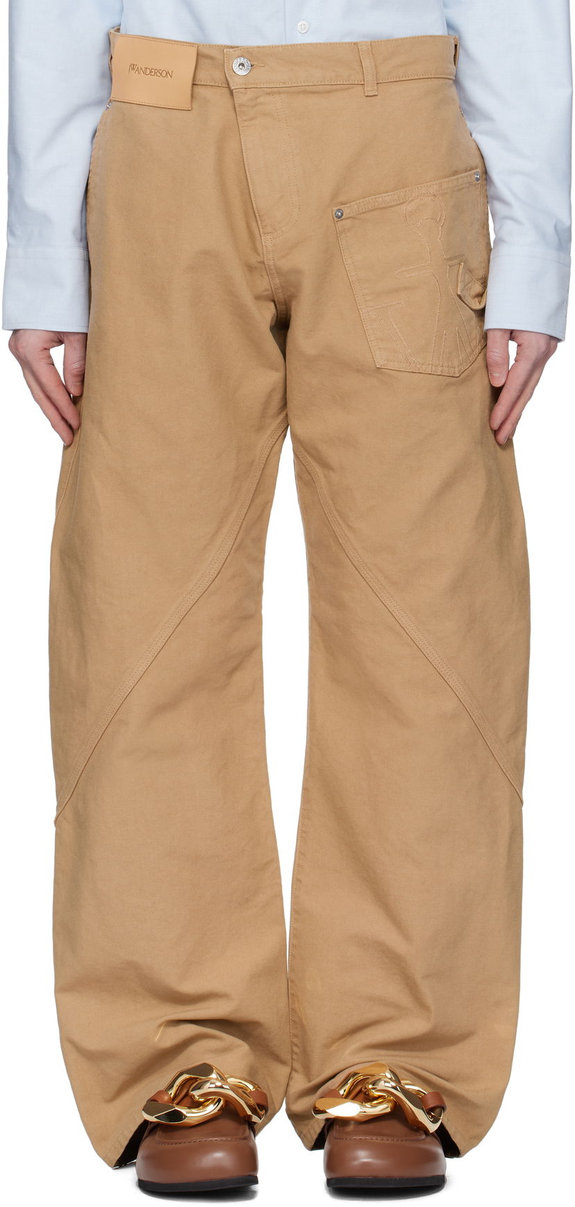 Housut JW Anderson JW Anderson Twisted Workwear Trousers Beige | TR0405-PG1744