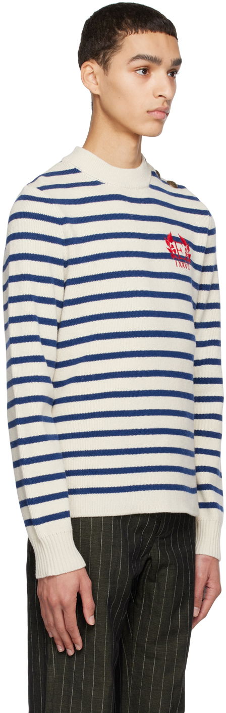 Villapaita Erdem Sweater With Shoulder Buttons and Embroidered Logo Valkoinen | MS23_812MGSCWK HAMISH JUMPER, 1
