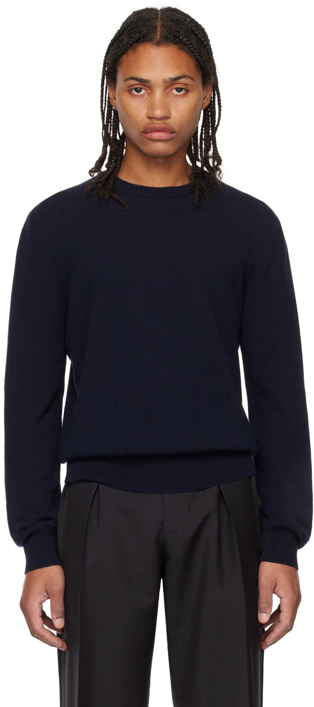 Villapaita The Row Benji Navy Crewneck Sweater Tummansininen | 51-F377