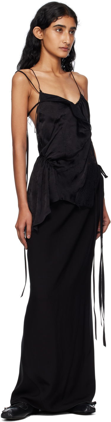 Tankkitoppi Ann Demeulemeester Vepa Ramage Jacquard Slip Top Musta | B0012832-FA611-099, 3