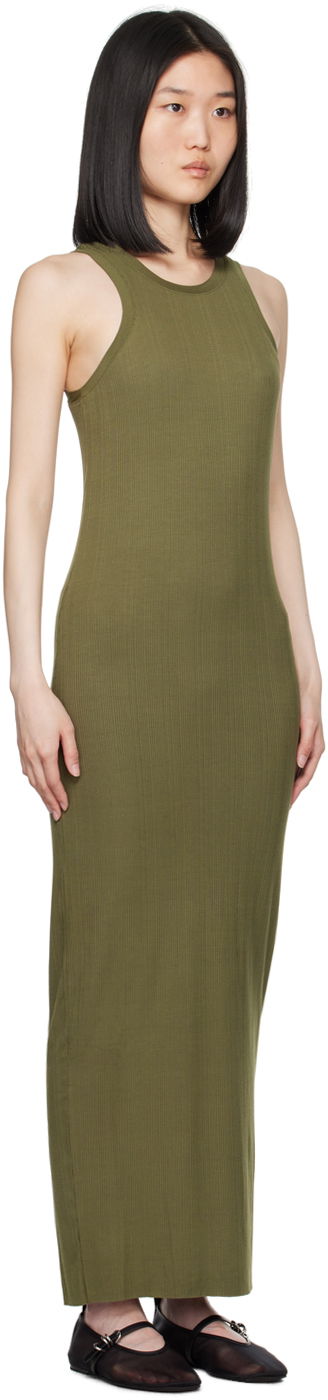 Mekko rag & bone Ribbed Round Neck Maxi Dress Vihreä | WAC24P3010NH10, 1