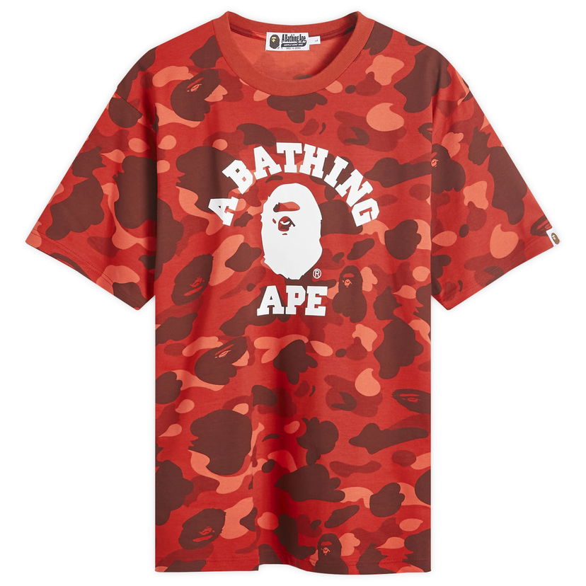 T-paita BAPE A Bathing Ape Colour Camo College T-Shirt Punainen | 001CSK301002M-RED