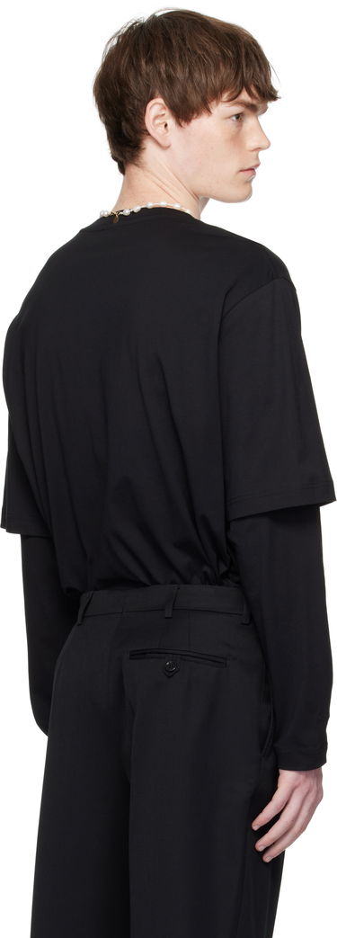 T-paita Simone Rocha Simone Rocha Layered Ruffle Pocket Long Sleeve T-Shirt Musta | 5379 0553, 2