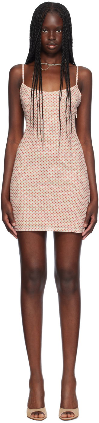 Mekko Miaou Miaou Anya Polka Dot Mini Dress Beige | 5026PM1WPD