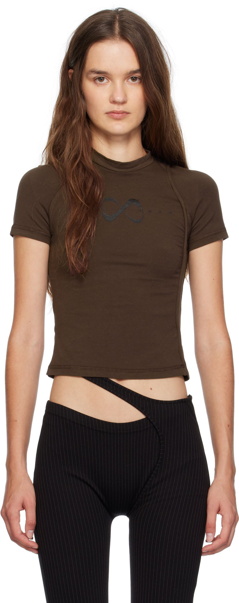 T-paita Ottolinger Ottolinger Deconstructed T-Shirt Ruskea | 115-102015-02