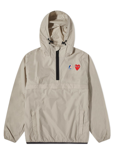 Tuulitakki Comme des Garçons K-Way x Half Zip Packable Jacket Beige | P1J502-3