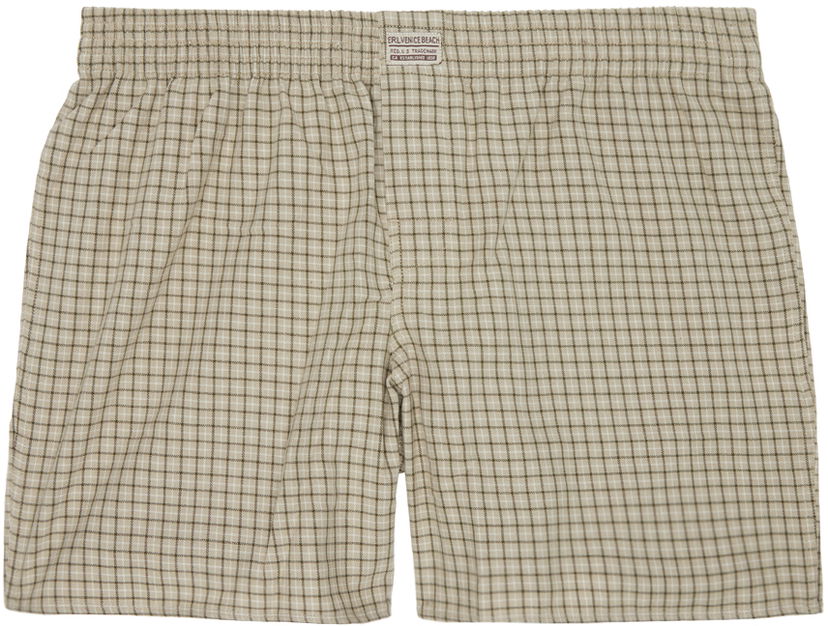 Nyrkkeilijät ERL Plaid Boxers Beige | ERL09UW10