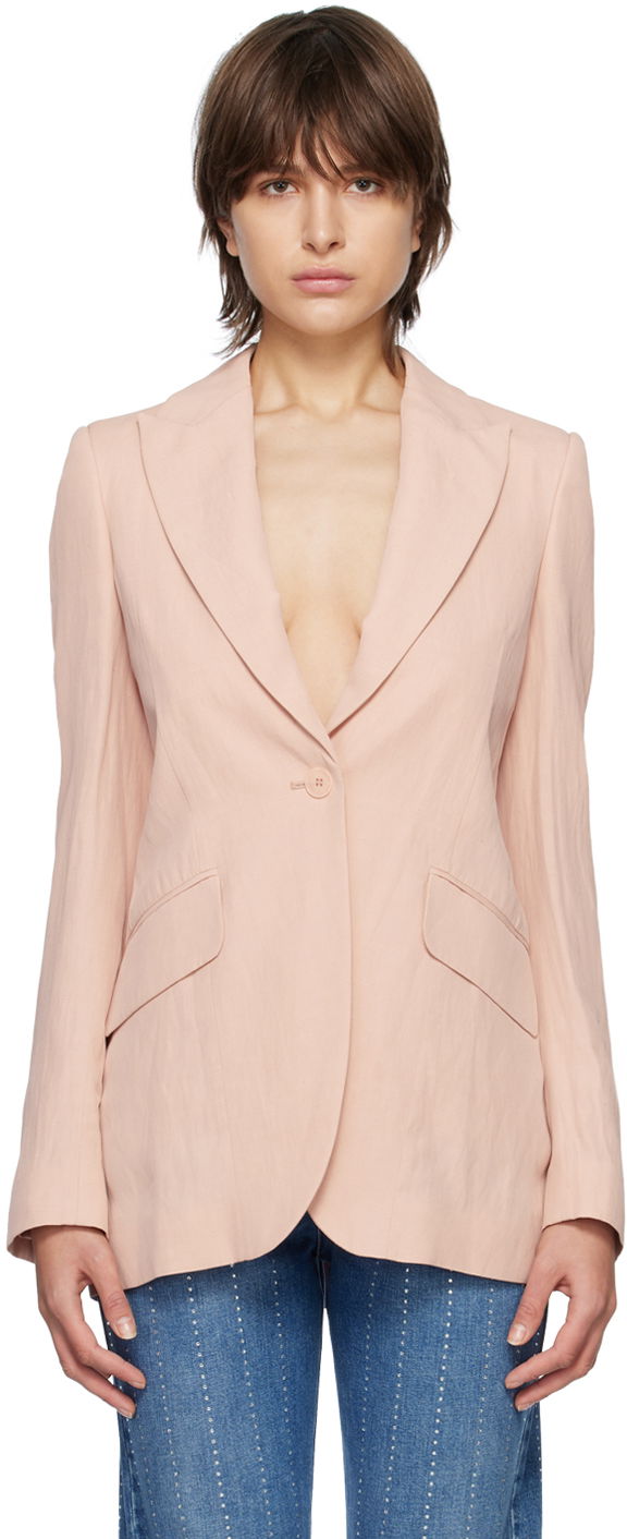 Takki Stella McCartney Stella McCartney Women's Peaked Lapel Blazer Vaaleanpunainen | 6500383STA49