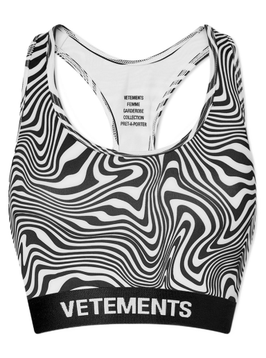Rintaliivit VETEMENTS Zebra Sports Bra Musta | WE52TR200Z