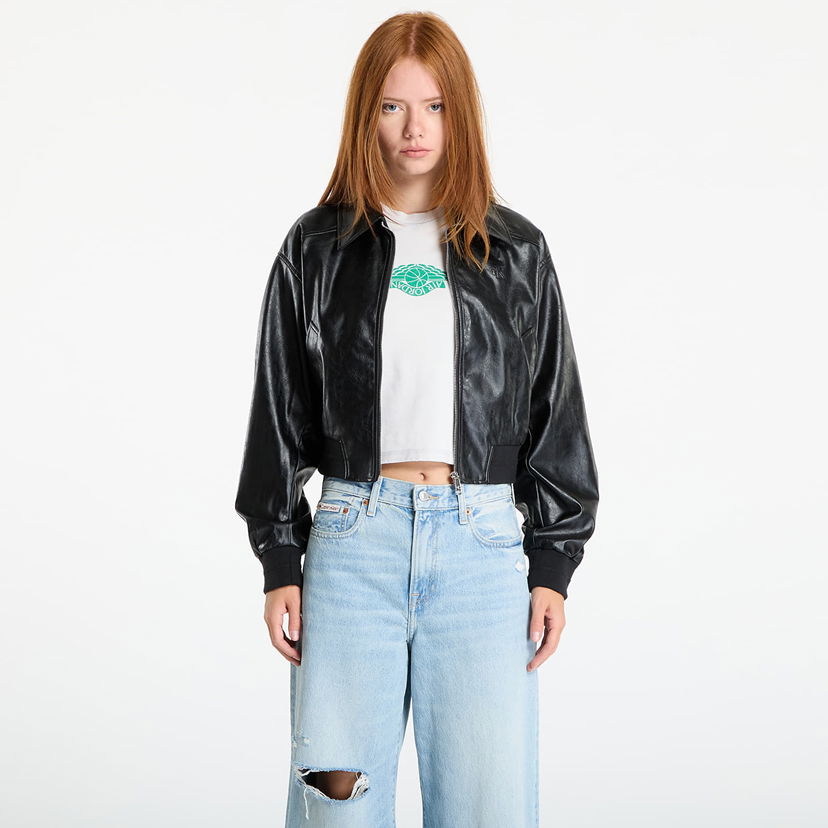 Takki CALVIN KLEIN Calvin Klein Jeans A-Cropped Crinkle Jacket Musta | LV047C518G UB1