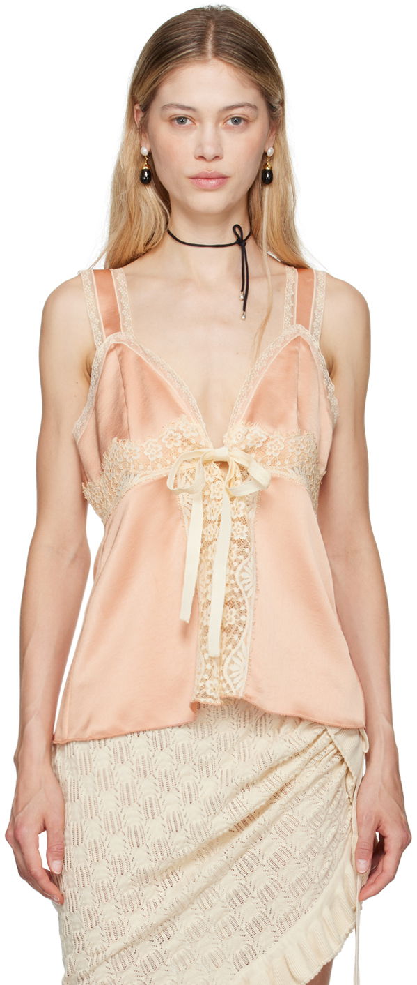 Tankkitoppi Anna Sui Lace Trim Satin Camisole Vaaleanpunainen | 624M23