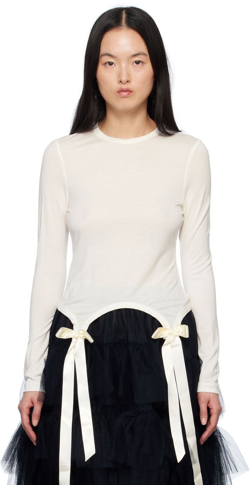 T-paita Simone Rocha Simone Rocha Bow Tail T-Shirt Valkoinen | 5313 0571