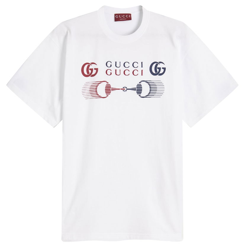 T-paita Gucci Motocross Logo T-Shirt Size Large Valkoinen | 796395-XJHC9-9692