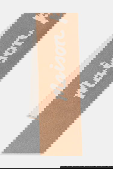 Huivi MAISON KITSUNÉ Scarf with wool blend Handwriting Beige | PM06202WB0038, 0